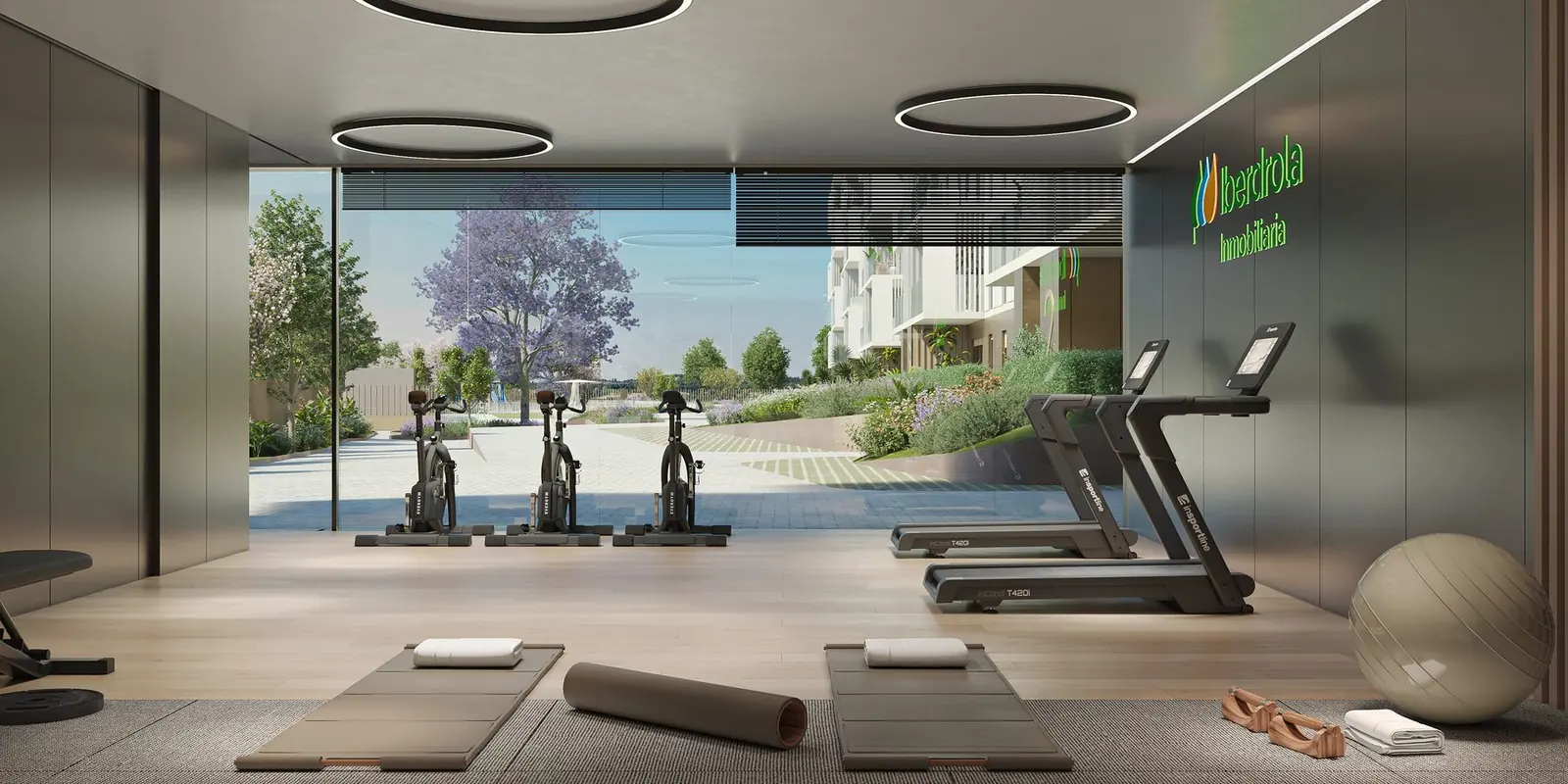 Infografía 3D de gimnasio comunitario de Captar el Sur, propuesta de concurso restringido de viviendas (Orfila11)